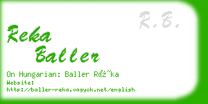 reka baller business card